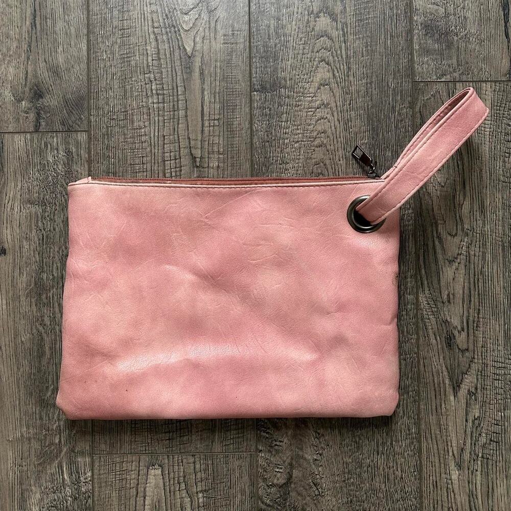 Vintage Y2K Pink Clutch Toiletry Makeup Envelope Handbag Pouch